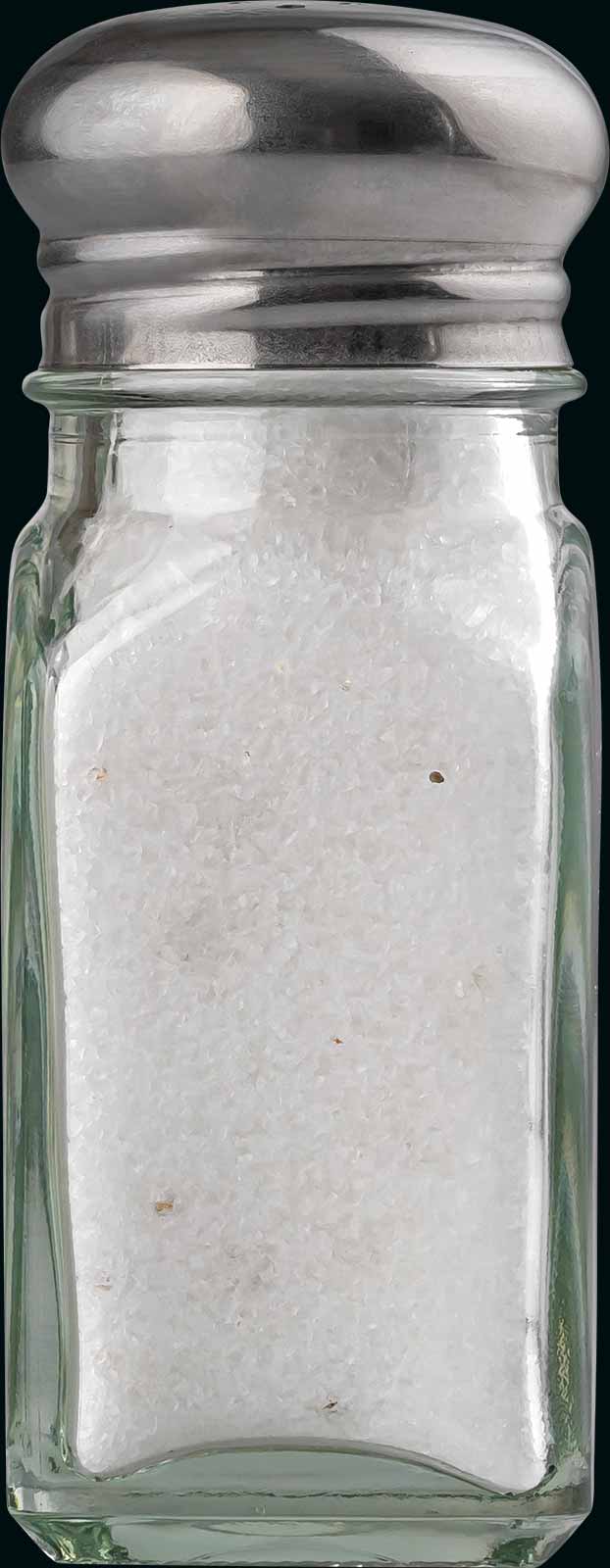 Dirty salt in a table salt shaker